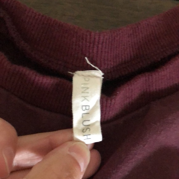 PinkBlush Plum maternity front tie top Size Small - Picture 2 of 4